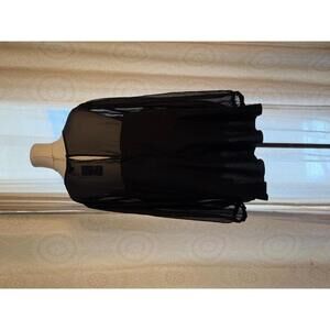 Torrid Black Mesh Sleeve Peplum Blouse Size 4 Sheer Sleeve Top NWT